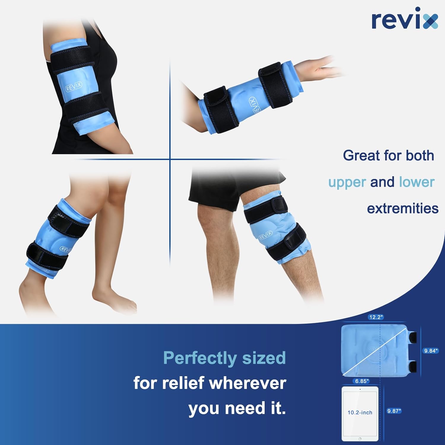 REVIX Reusable Knee Ice Pack Wrap – Cold Therapy for Knee Pain, Swelling & Injury Recovery – Gel Ice Compress for Arthritis, ACL & Meniscus Support - Image 4