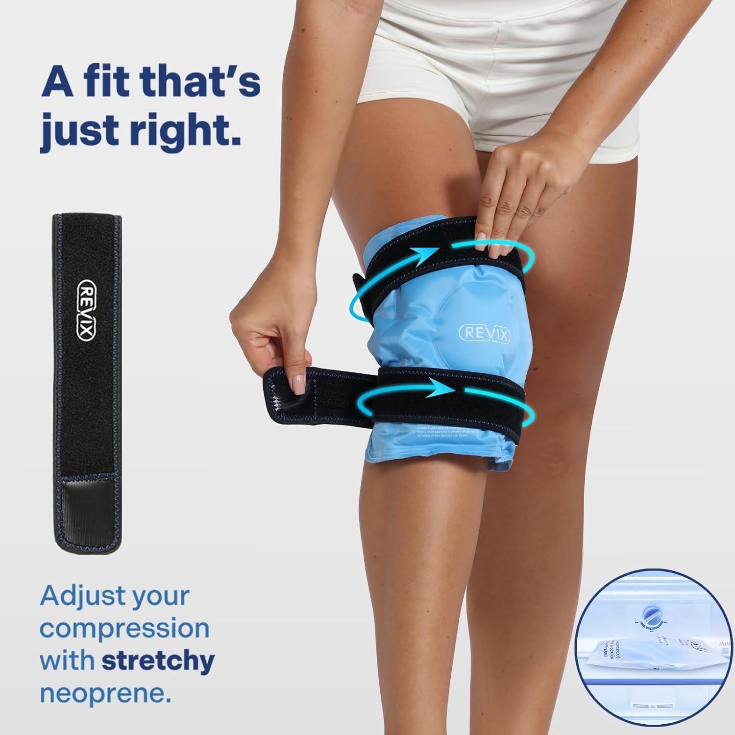 REVIX Reusable Knee Ice Pack Wrap – Cold Therapy for Knee Pain, Swelling & Injury Recovery – Gel Ice Compress for Arthritis, ACL & Meniscus Support - Image 3