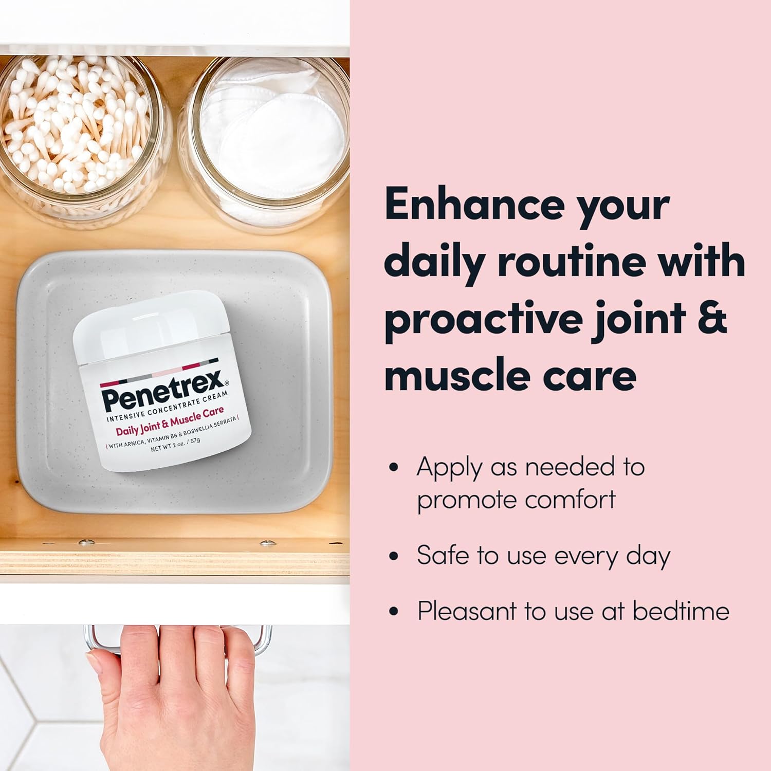 Penetrex Joint & Muscle Care Cream – Fast-Absorbing Arnica & MSM Pain Relief Formula – Non-Greasy Daily Support – 2 oz - Image 2