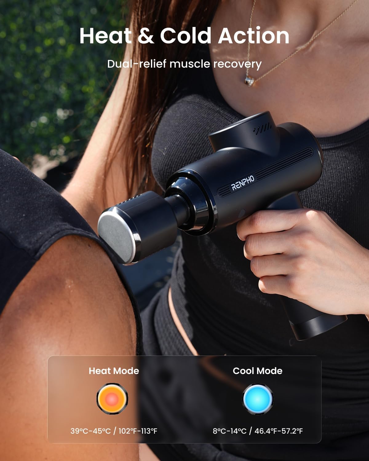 RENPHO Thermacool 2 Massage Gun – Heat & Cold Deep Tissue Massager for Muscle Recovery & Pain Relief, Neck & Back Therapy, FSA/HSA Eligible (2026 Upgrade) - Image 4