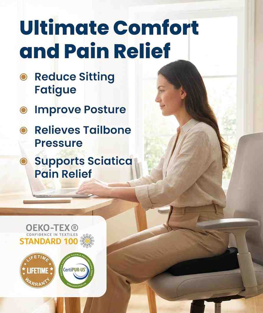 Best Seat Cushion for Sciatica & Tailbone Pain Relief | Sit Comfortably Anywhere - Image 3