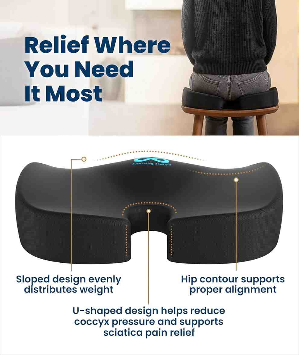 Best Seat Cushion for Sciatica & Tailbone Pain Relief | Sit Comfortably Anywhere - Image 4