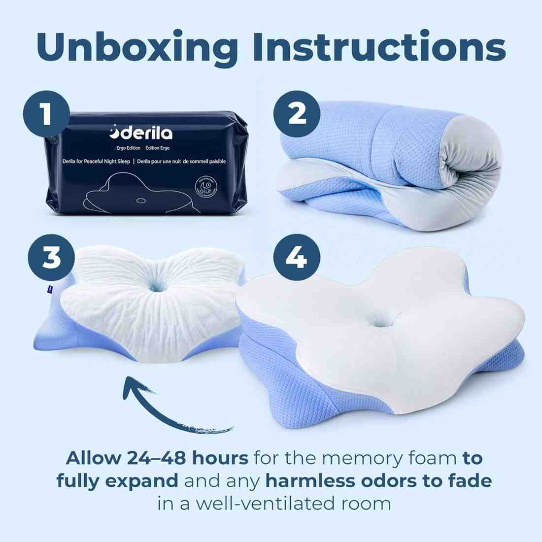 Derila Ergo Cervical Neck Pillow – Orthopedic Memory Foam Pillow for Neck Pain Relief & Deep Sleep | Cooling Contour Pillow for Back & Side Sleepers - Image 8