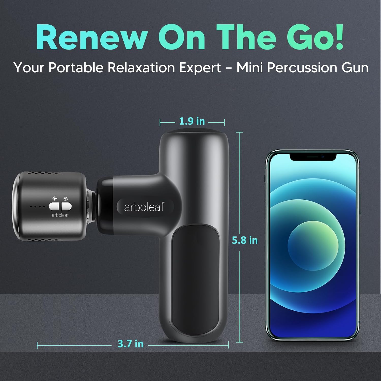 Arboleaf Mini Thermacool Massage Gun – Heated & Cooling Deep Tissue Massager - Image 4