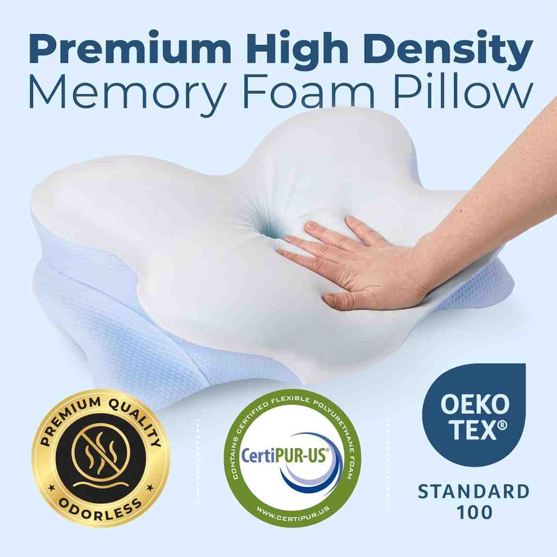 Derila Ergo Cervical Neck Pillow – Orthopedic Memory Foam Pillow for Neck Pain Relief & Deep Sleep | Cooling Contour Pillow for Back & Side Sleepers - Image 7