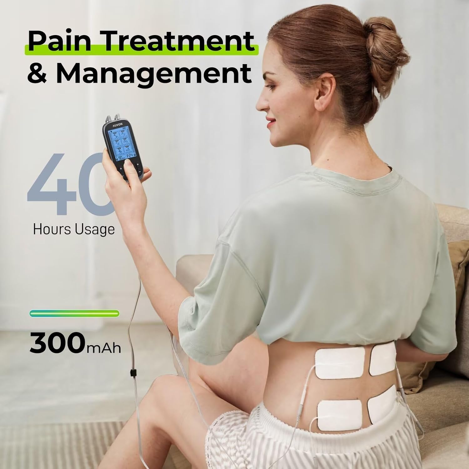 AUVON 3-in-1 TENS & EMS Muscle Stimulator – Rechargeable Pain Relief Massager - Image 6
