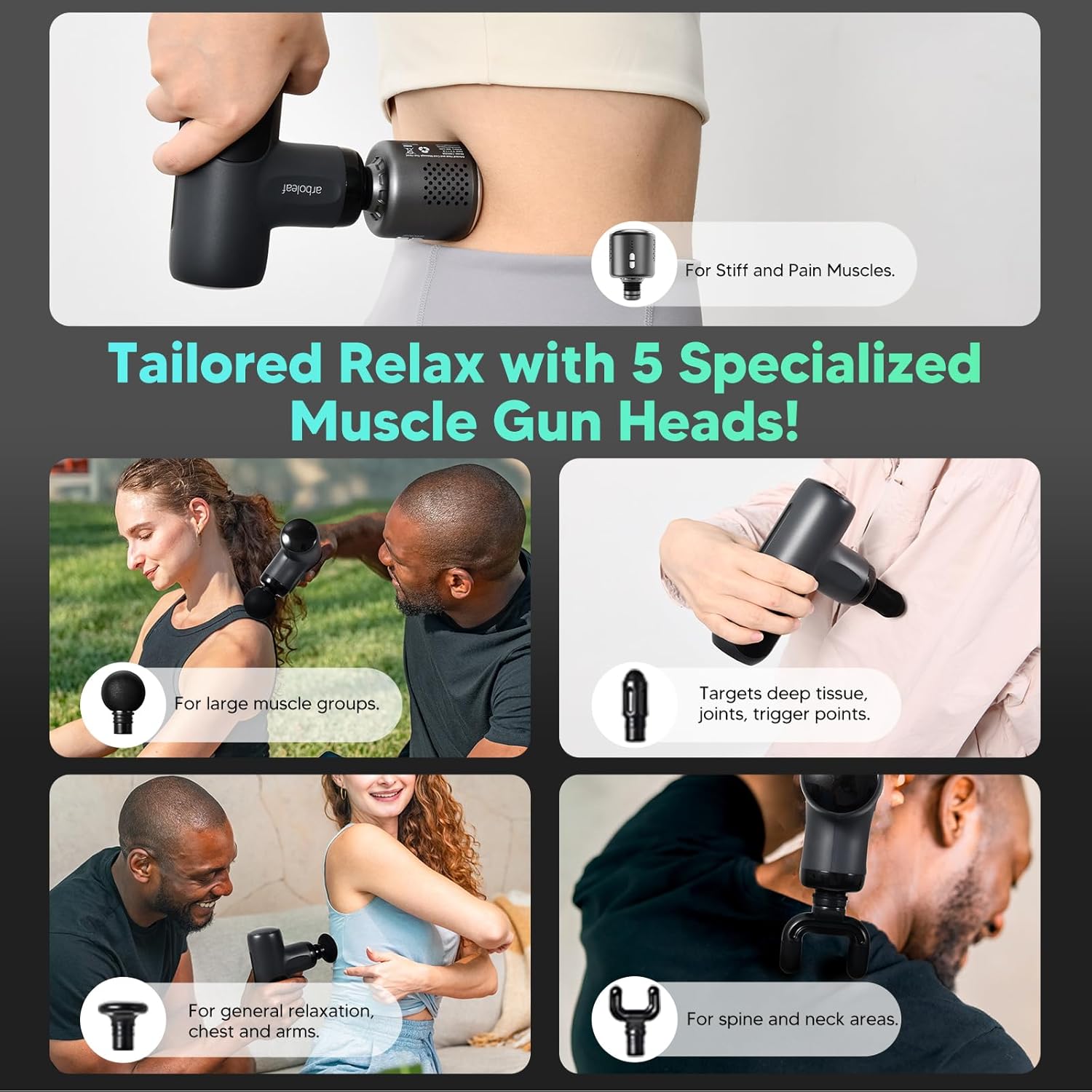 Arboleaf Mini Thermacool Massage Gun – Heated & Cooling Deep Tissue Massager - Image 7