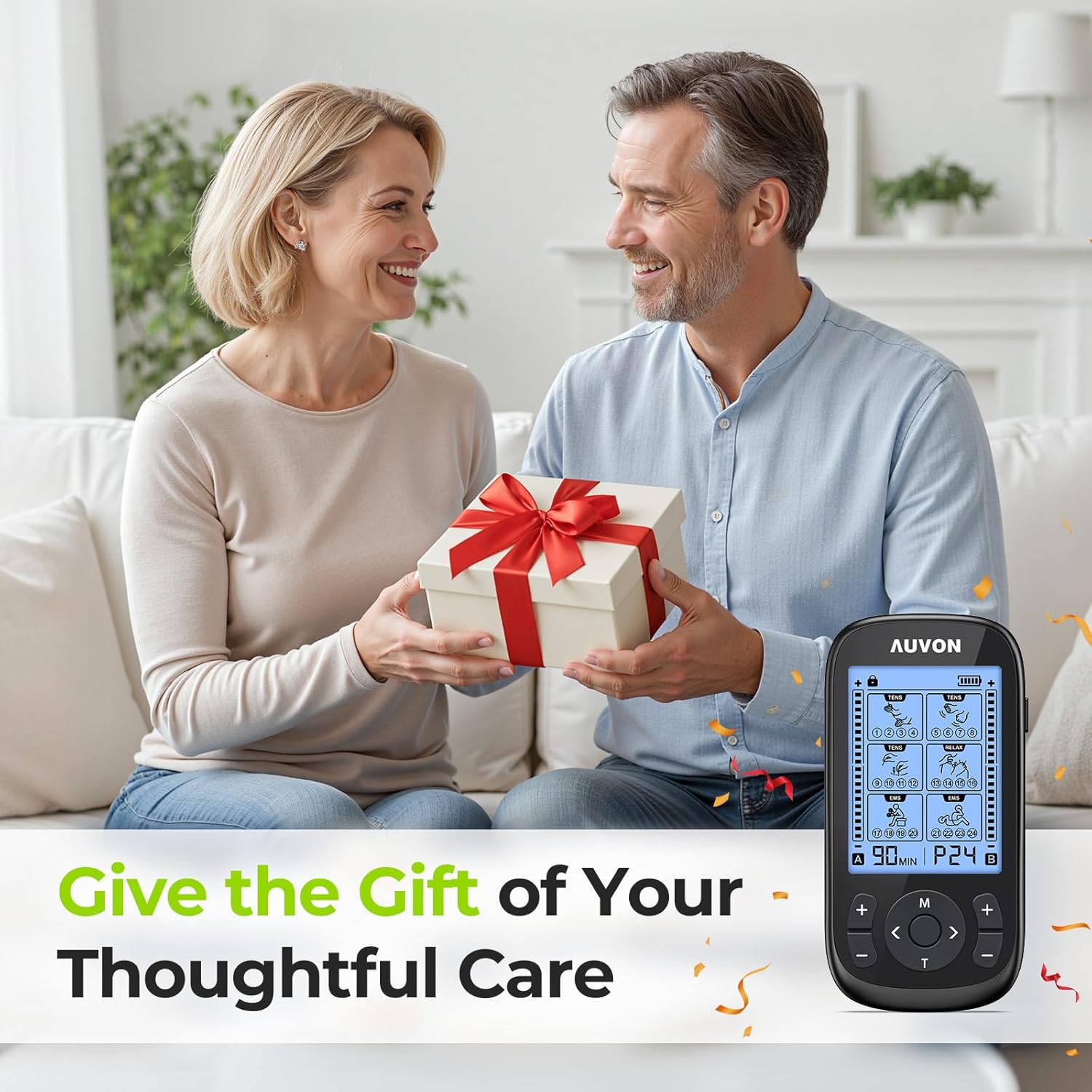 AUVON 3-in-1 TENS & EMS Muscle Stimulator – Rechargeable Pain Relief Massager - Image 2