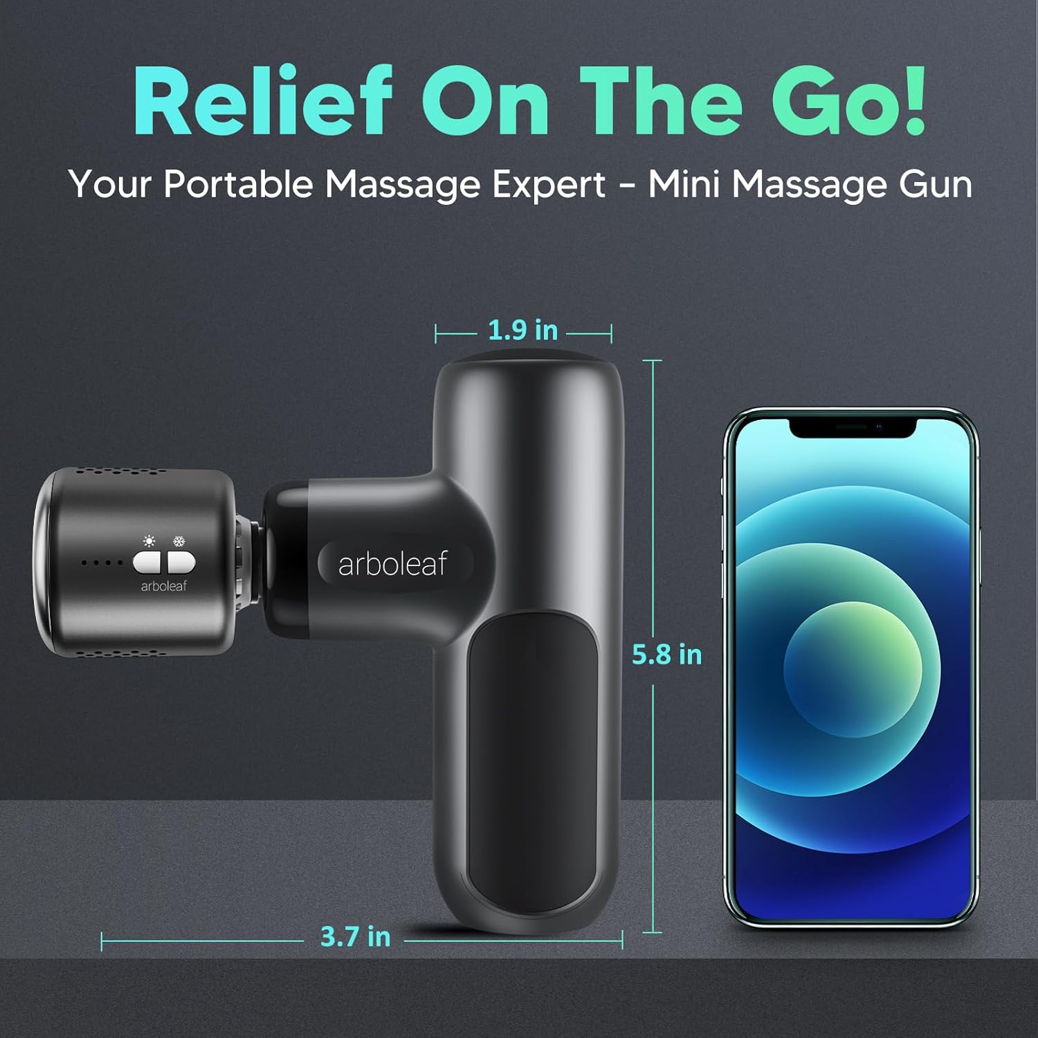 Arboleaf Mini Thermacool Massage Gun – Heated & Cooling Deep Tissue Massager - Image 9