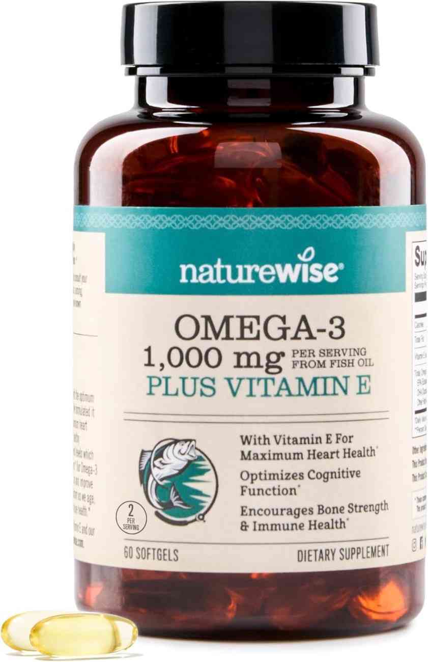NatureWise Extra-Strength Omega 3 Fish Oil 1000mg 60 Softgels