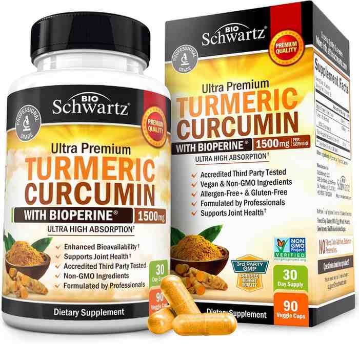 Turmeric Curcumin with Black Pepper Extract 1500mg 90 Capsules