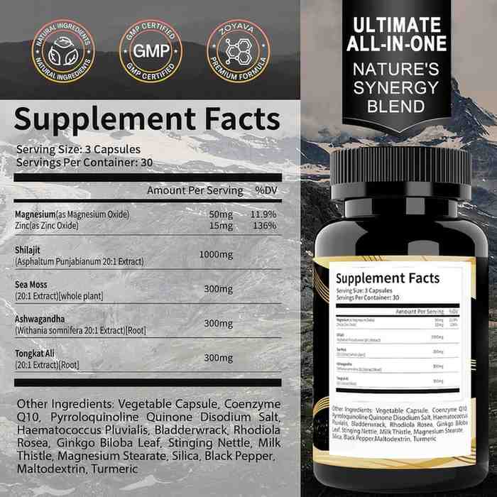 Shilajit Capsules 19-in-1 Formula 90 Capsules – Premium Himalayan Shilajit with Sea Moss, Ashwagandha, Tongkat Ali, and Fulvic Acid - Image 2