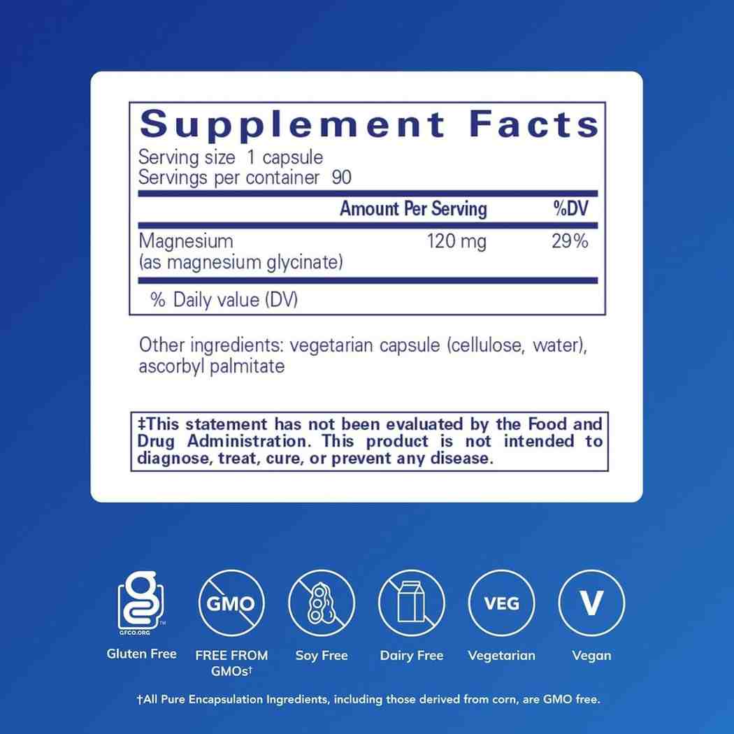 Pure Encapsulations Magnesium Glycinate 90 Capsules – Premium Magnesium Supplement for Sleep, Stress Relief, Heart Health, and Muscle Support - Image 2