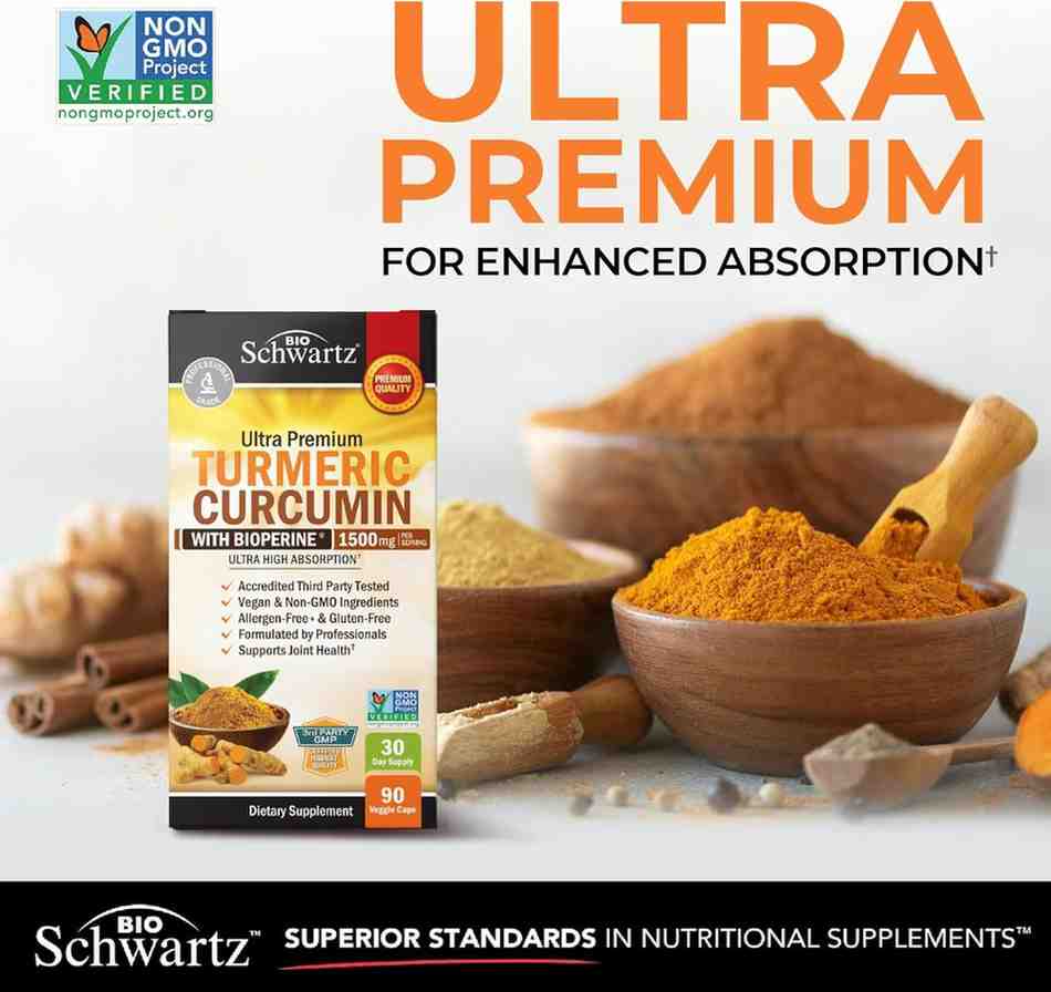 Turmeric Curcumin with Black Pepper Extract 1500mg 90 Capsules – High-Absorption Joint, Immune, and Daily Wellness Support - Image 2