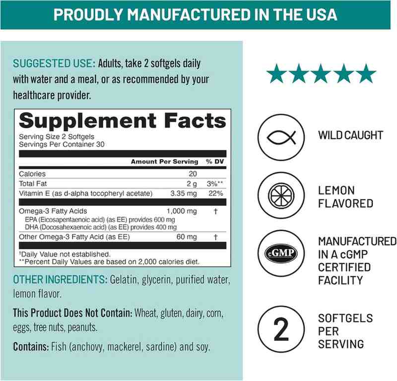 NatureWise Extra-Strength Omega 3 Fish Oil 1000mg 60 Softgels – High-Potency EPA, DHA & Vitamin E for Heart, Brain, and Joint Health - Image 4