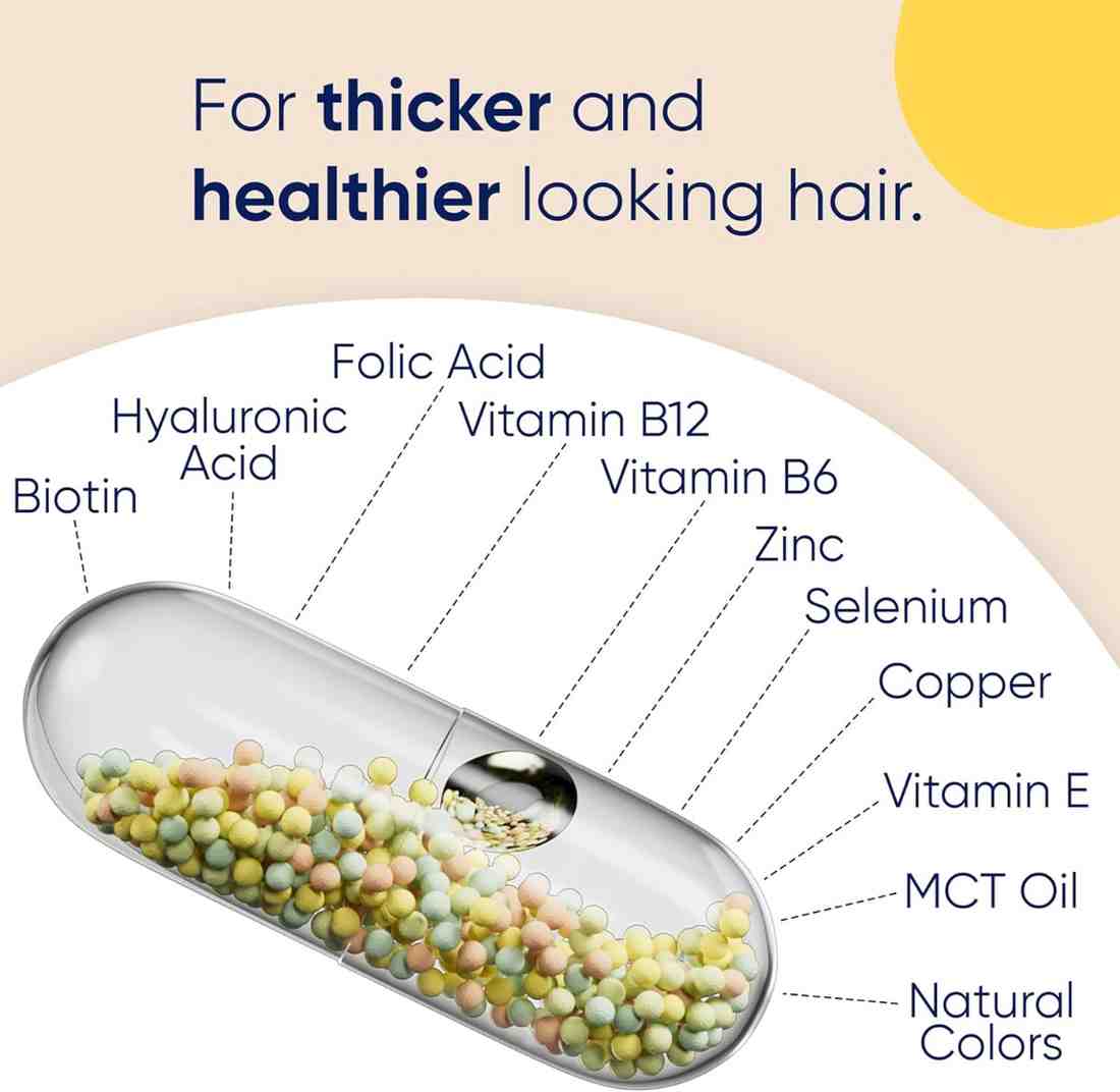 Moerie Ultimate Hair Boost Supplements – Biotin Hair Growth Vitamins for Women & Men, Thicker Hair, Healthy Skin & Strong Nails (60 Capsules) - Image 5