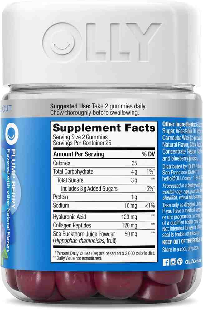 OLLY Glowing Skin Gummies 50 Count – Hyaluronic Acid, Collagen Peptides & Sea Buckthorn for Hydrated, Healthy-Looking Skin - Image 7