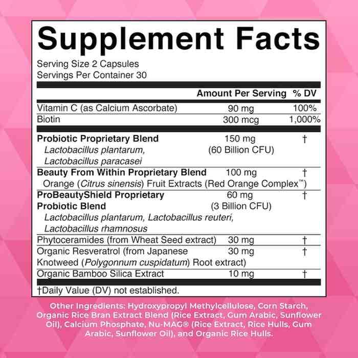MaryRuth's Probiotic Beauty Capsules 60 Count – Vegan Collagen Support for Gut Health, Hair, Skin, Nails, and Healthy Aging - Image 2