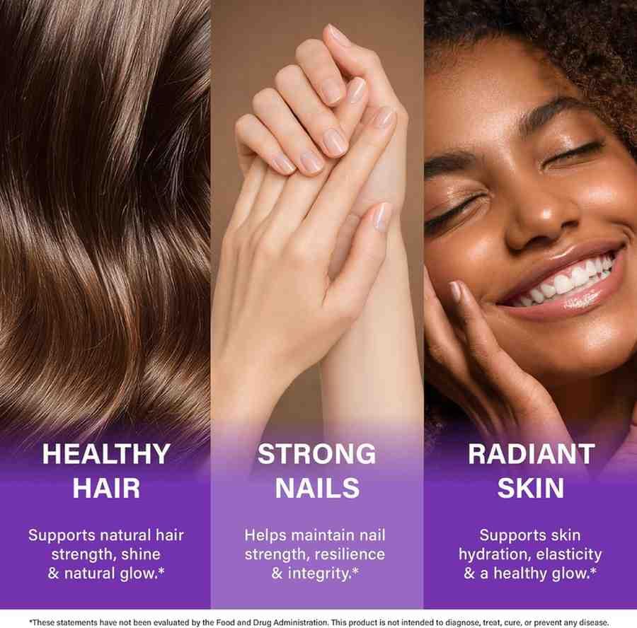 Biotin Collagen Hyaluronic Acid & Keratin 120 Capsules – Advanced Hair Growth, Skin, and Nail Support for Women & Men - Image 3