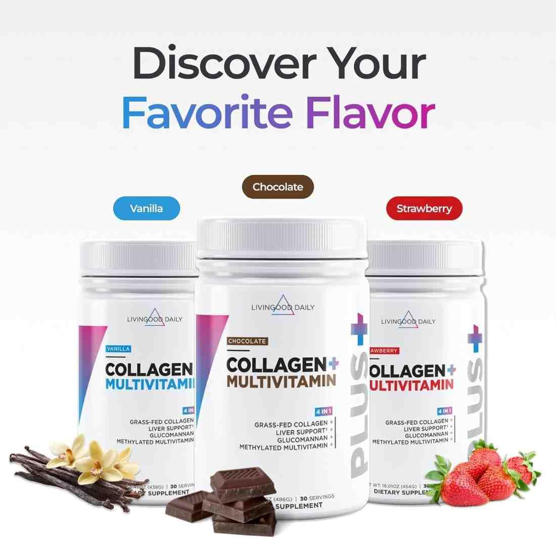 Livingood Daily Collagen Powder Vanilla 30 Servings – Grass-Fed Collagen Peptides with Vitamin C & Multivitamins for Hair, Skin, Nails, Gut, and Joint Health - Image 4