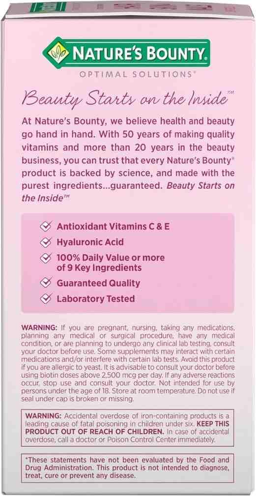 Nature's Bounty Advanced Hair, Skin & Nails 150 Softgels – Biotin, Hyaluronic Acid & Argan Oil for Healthy Hair, Radiant Skin, and Strong Nails - Image 6