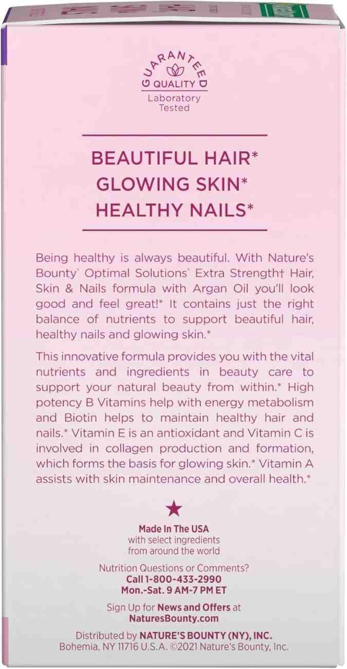 Nature's Bounty Advanced Hair, Skin & Nails 150 Softgels – Biotin, Hyaluronic Acid & Argan Oil for Healthy Hair, Radiant Skin, and Strong Nails - Image 7