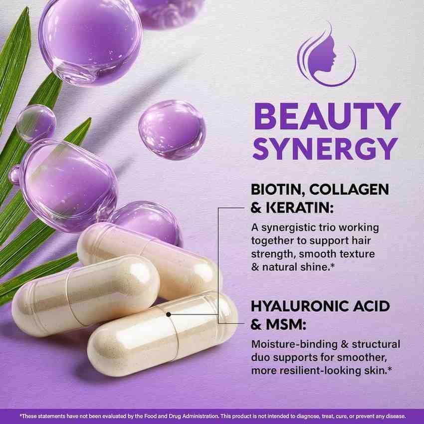 Biotin Collagen Hyaluronic Acid & Keratin 120 Capsules – Advanced Hair Growth, Skin, and Nail Support for Women & Men - Image 7