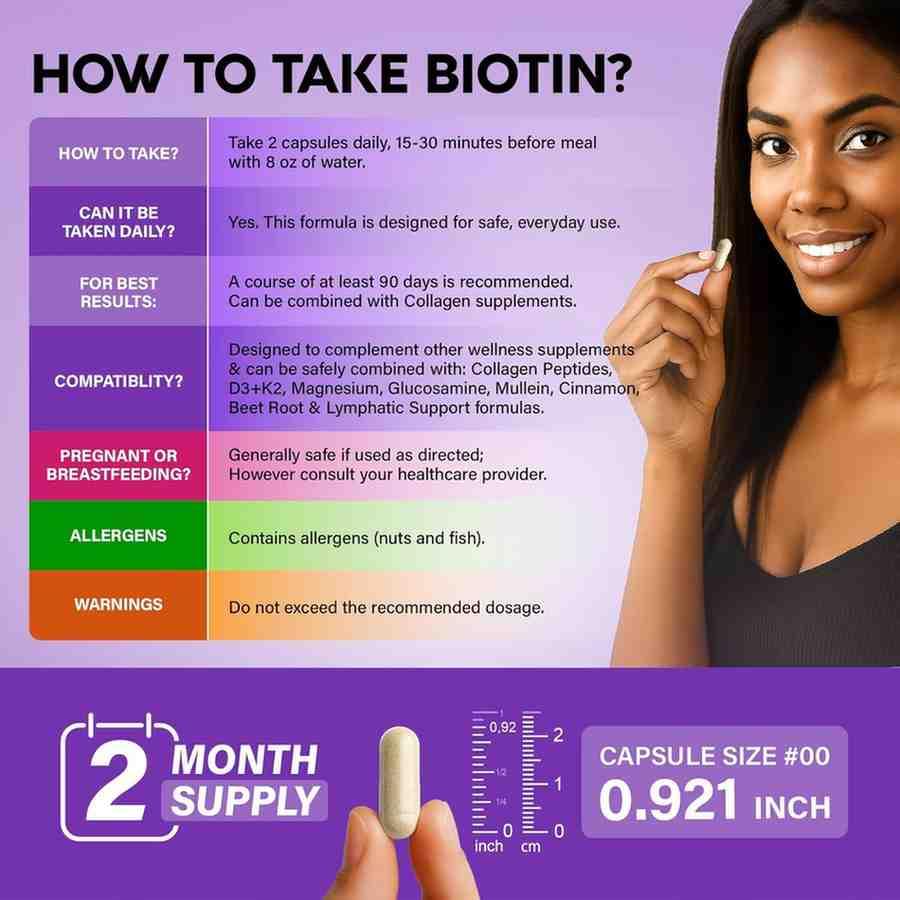 Biotin Collagen Hyaluronic Acid & Keratin 120 Capsules – Advanced Hair Growth, Skin, and Nail Support for Women & Men - Image 8