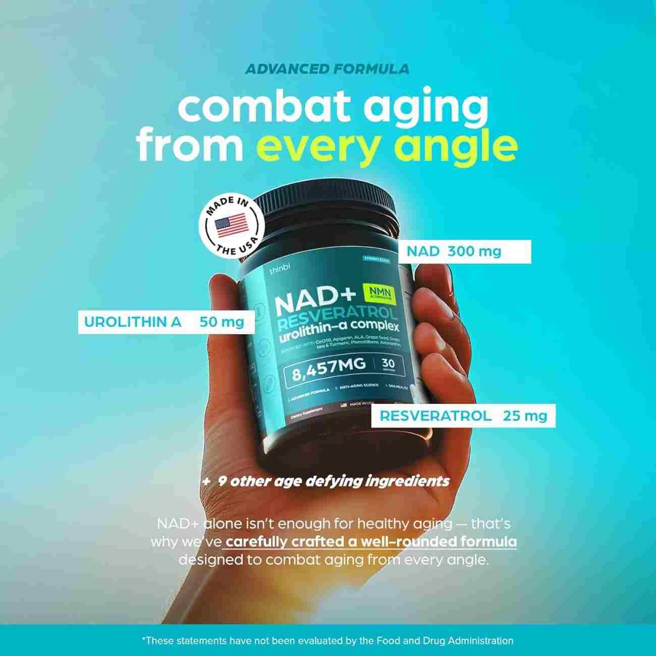 Thinbi Liposomal NAD+ Supplement: A Multi-Ingredient Approach to Healthy Aging & CoQ10, 60 Count - Image 3