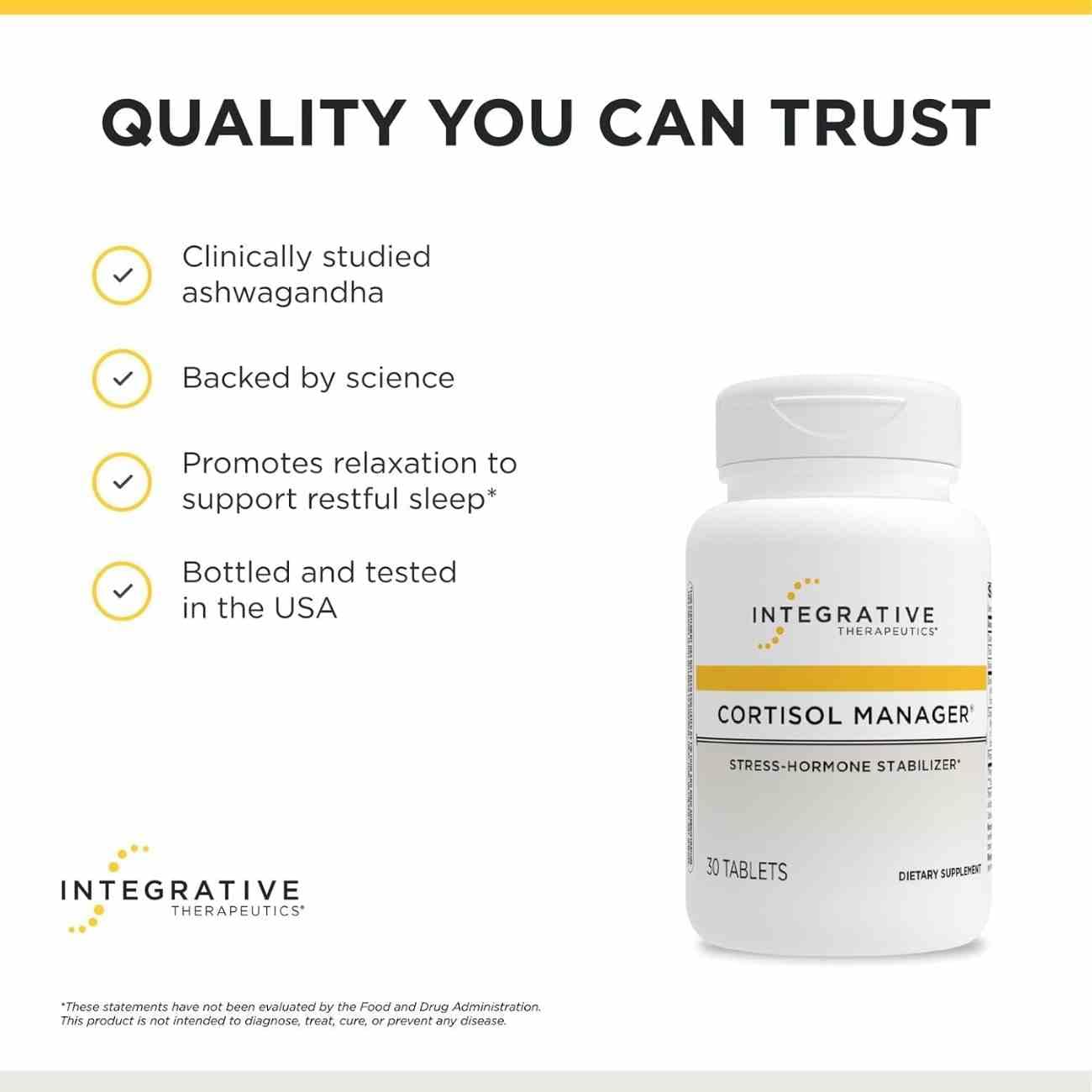 Integrative Therapeutics Cortisol Manager – Ashwagandha & L-Theanine Stress Support Supplement for Healthy Cortisol, Relaxation & Restful Sleep - Image 6